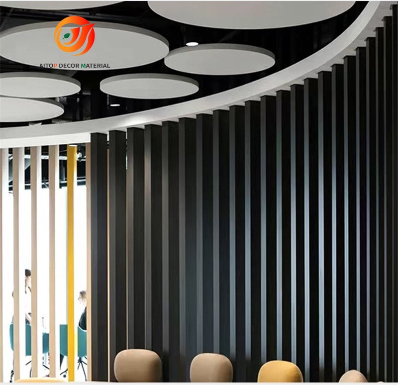 Eco-Friendly Slat Wood Panel Akupanel Veneer Pet MDF Acoustic Panel