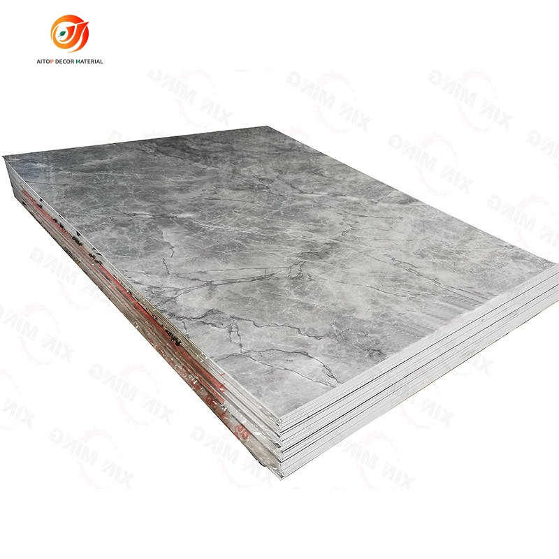 high gloss sheet 1.22m x 2.44m PVC Marble sheet panel for india customer with good UV coating china 