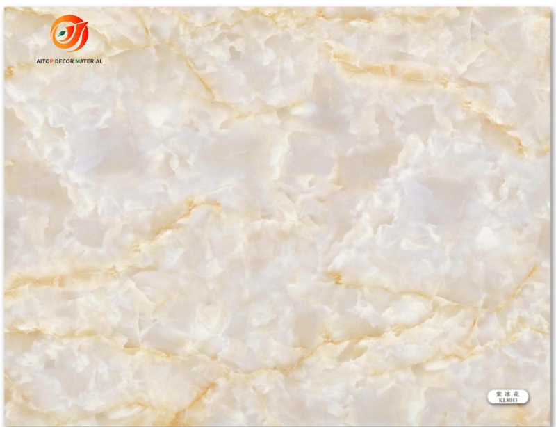 high gloss sheet 1.22m x 2.44m PVC Marble sheet panel for india customer with good UV coating china 