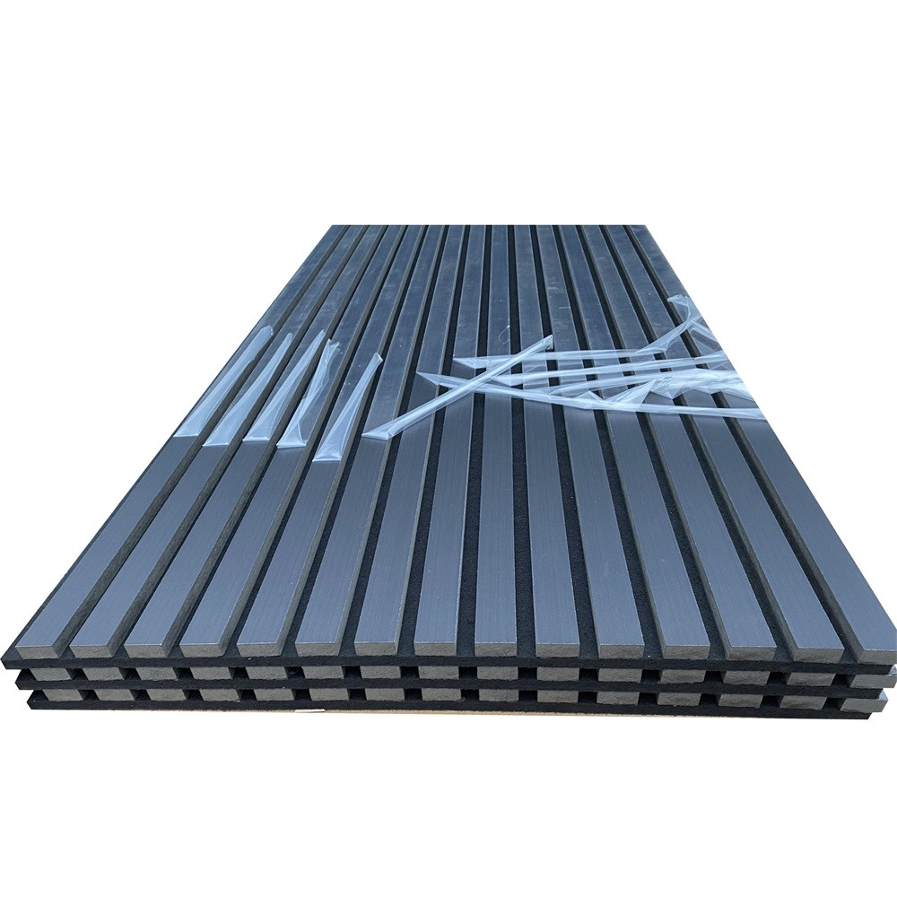 Black Felt Aku Panel Sound Absorption Slat Wood MDF Wooden Acoustic Wall Panel Akupanels