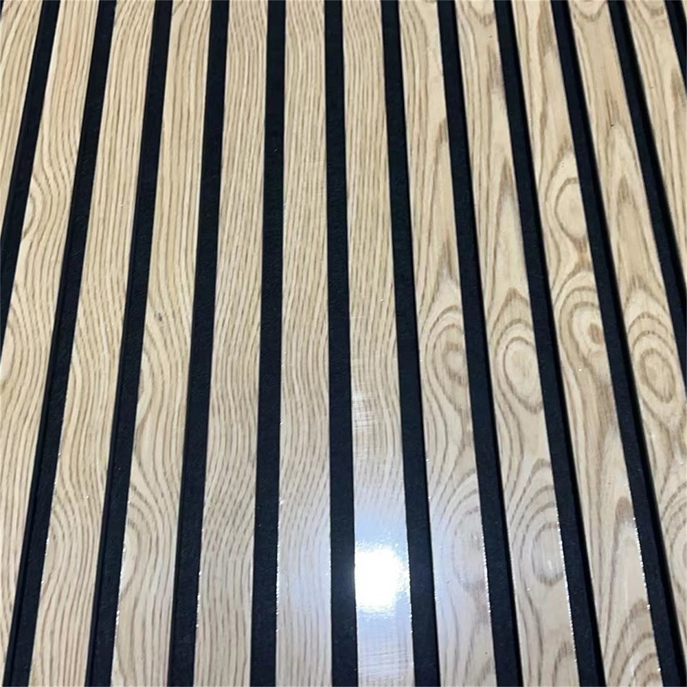 Black Felt Aku Panel Sound Absorption Slat Wood Panel MDF Wooden Acoustic Wall Panel Akupanels