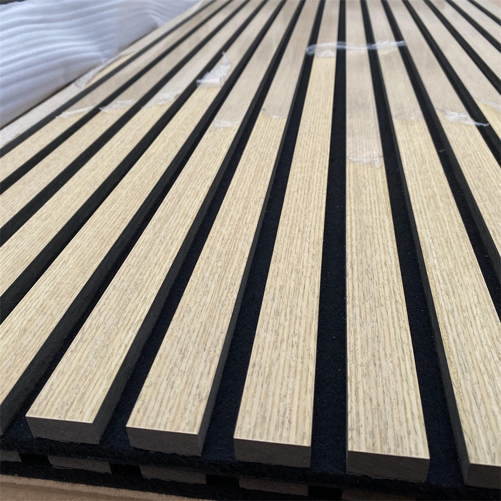 Black Felt Aku Panel Sound Absorption Slat Wood MDF Wooden Acoustic Wall Panel Akupanels