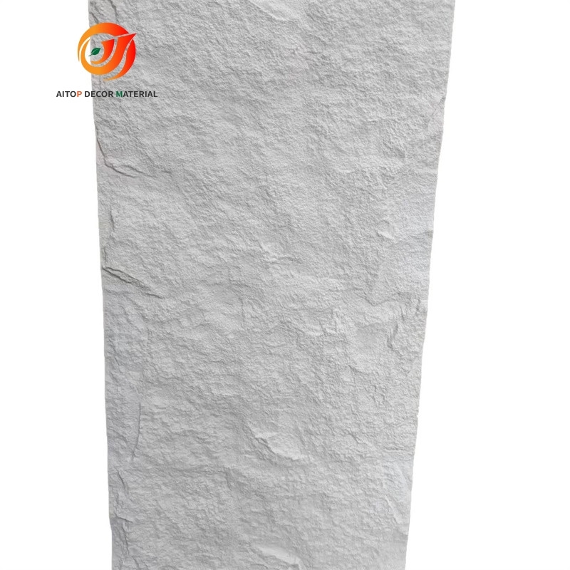 New arrive pillar panel stone column wraps decorative artificial pu faux pu rock veneer stone wall p