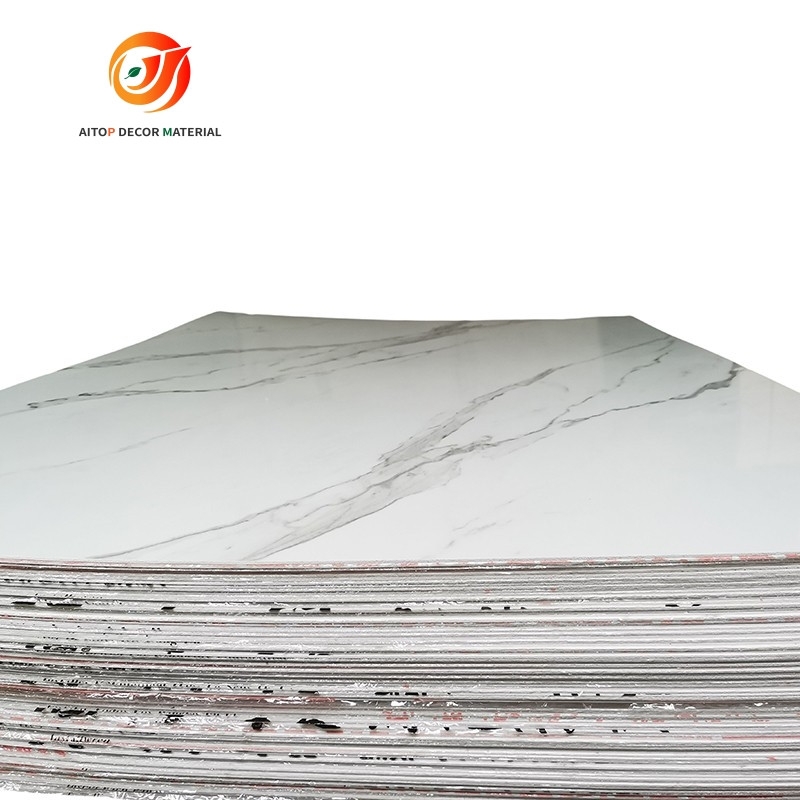 4x8 ft uv artificial pvc marble sheet for bathroom wall 3D wooden sheet for kitchen cabinet