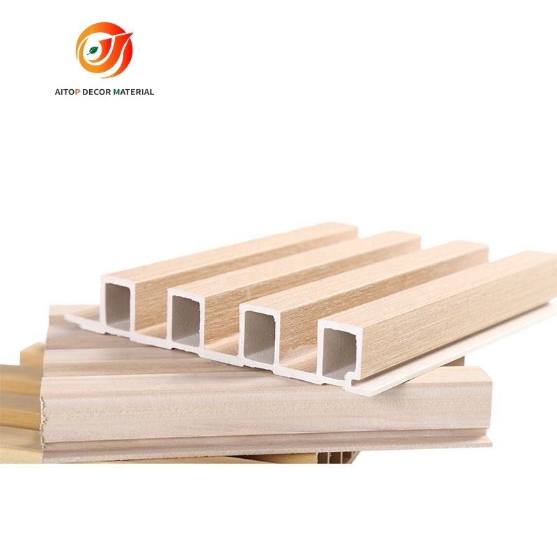 Decorative interior wall panel fluted grooved Wood Plastic Composite wpc for sale