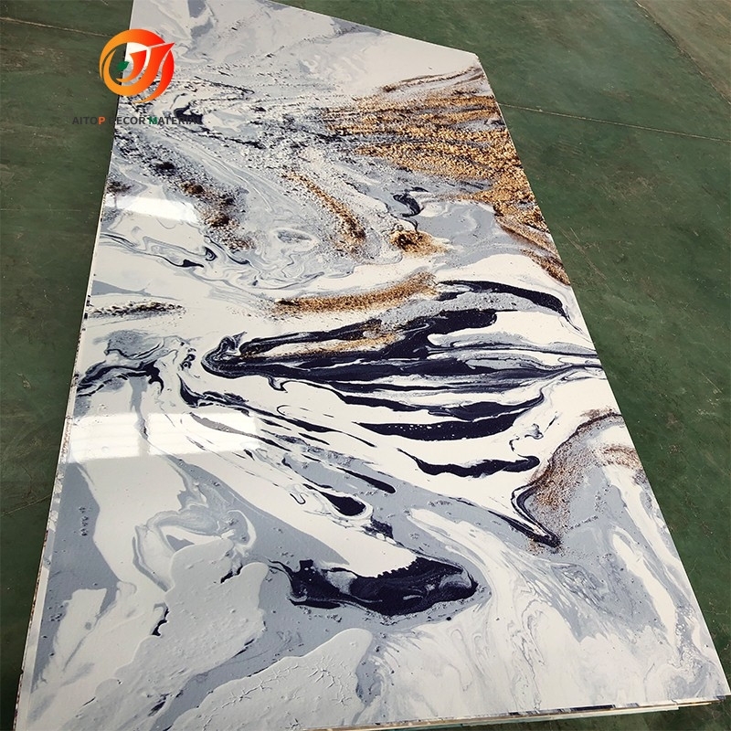 Widely Used Waterproof Indoor UV Boards Interior Wall Decoration PVC Marble Sheet
