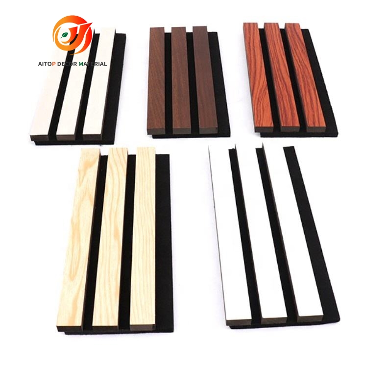 Akupanel Acoustic Panel Grey Oak Wood Slat Wall Panel Soundproof Slat(图3)