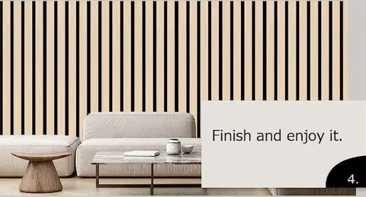 Black Felt Aku Panel Sound Absorption Slat Wood MDF Wooden Acoustic Wall Panel Akupanels(图6)