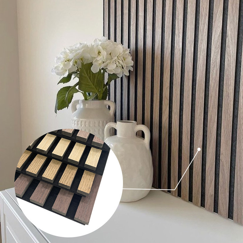 Black Felt Aku Panel Sound Absorption Slat Wood Panel MDF Wooden Acoustic Wall Panel Akupanels(图13)