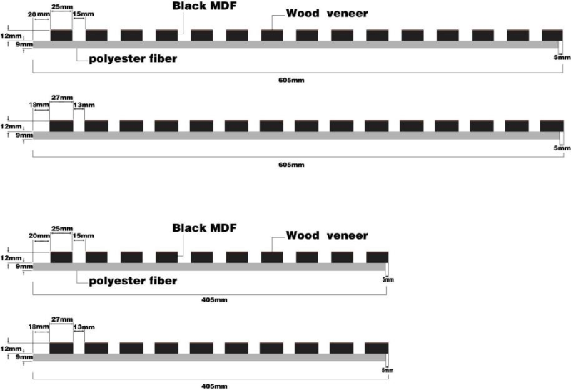 Black Felt Aku Panel Sound Absorption Slat Wood Panel MDF Wooden Acoustic Wall Panel Akupanels(图14)