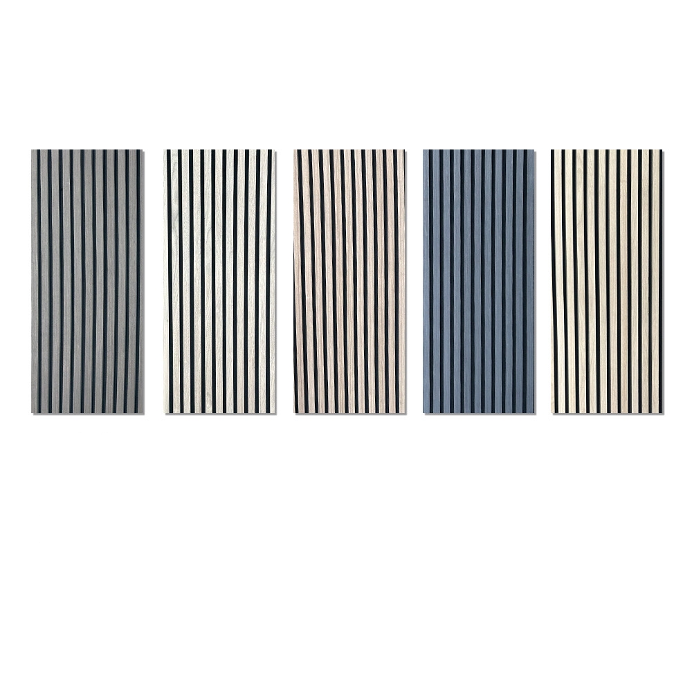 Black Felt Aku Panel Sound Absorption Slat Wood MDF Wooden Acoustic Wall Panel Akupanels(图7)